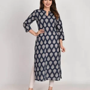 Gunmetal Gleam Hand Printed Cotton Kurta