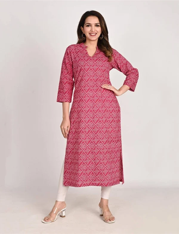 Rose Radiance Deep Colored Hand Printed Cotton Kurta
