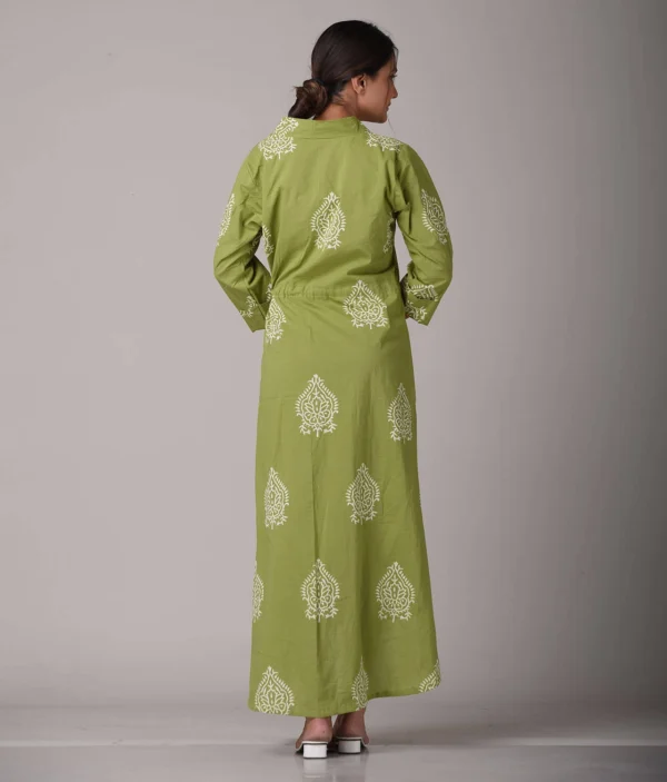 Uneven Green Kaftan Style Dress - Image 2